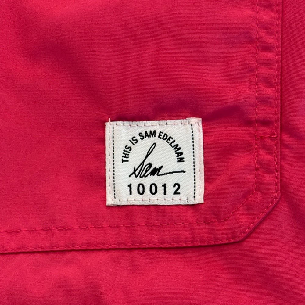 NEW! Sam Edelman Hooded Utility Rain Jacket – Bright Pink (Size Small) - Picture 5 of 7
